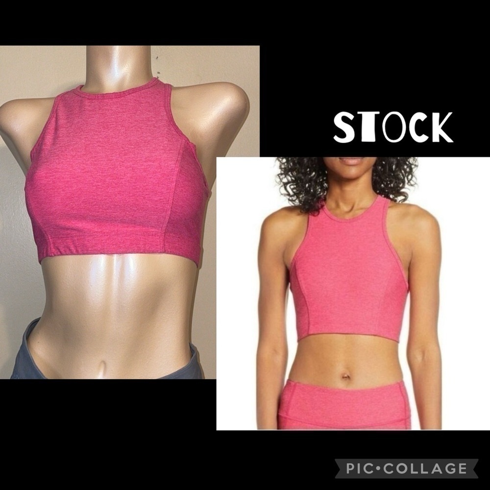 Outdoor voices Womens sports bra medium top pink Athena crop athletic workout